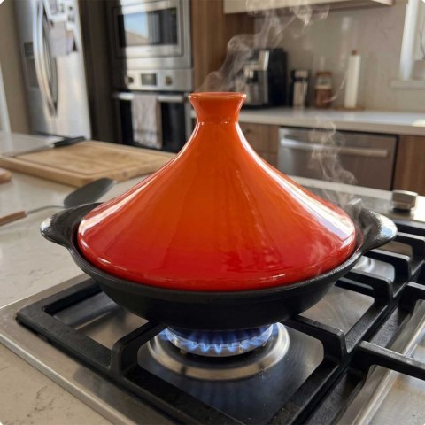 GARNEK MAROKAŃSKI TADŻIN TAGINE ŻELIWNY 27cm HAGE