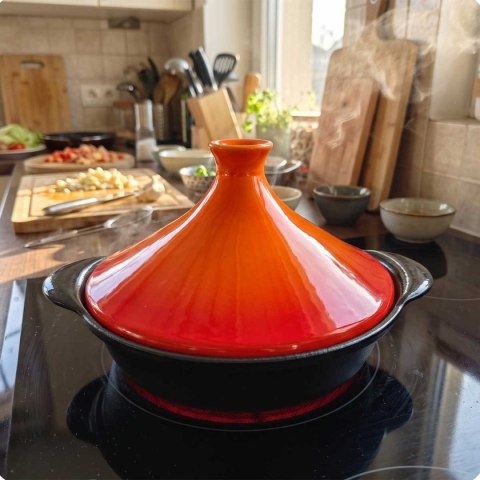 GARNEK MAROKAŃSKI TADŻIN TAGINE ŻELIWNY 27cm HAGE