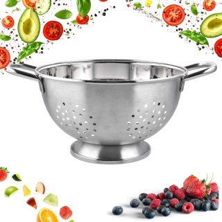 STALOWY DURSZLAK KUCHENNY 28cm Z UCHWYTAMI KINGHOFF KH-2070