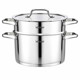 GARNEK STALOWY NA PARĘ 20cm 3 ELEMENTOWY VCASA VC-90117 AMARA