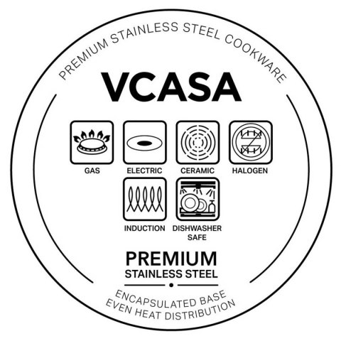 GARNEK STALOWY NA PARĘ 24cm 3 ELEMENTOWY VCASA VC-90107 SIERRA