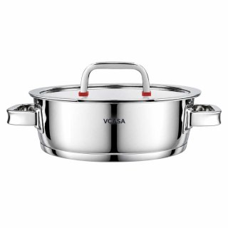 GARNEK STALOWY NISKI Z POKRYWĄ 24cm 2.7L VCASA VC-90106 SIERRA