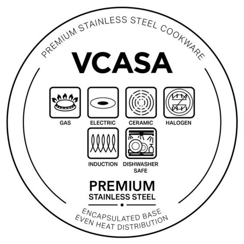 GARNEK STALOWY NISKI Z POKRYWĄ 24cm 2.7L VCASA VC-90106 SIERRA