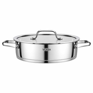GARNEK STALOWY NISKI Z POKRYWĄ 24cm 2.9L VCASA VC-90116 AMARA