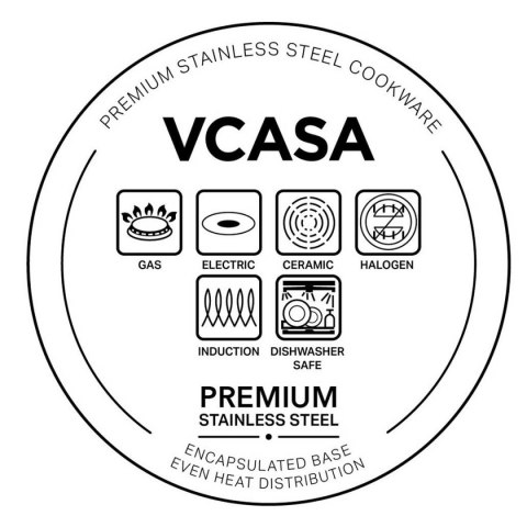 GARNEK STALOWY NISKI Z POKRYWĄ 24cm 2.9L VCASA VC-90116 AMARA