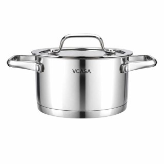GARNEK STALOWY Z POKRYWĄ 16cm 1,8L VCASA VC-901112 AMARA