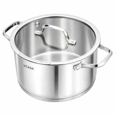 GARNEK STALOWY Z POKRYWĄ 16cm 1,8L VCASA VC-901112 AMARA