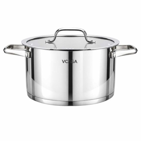 GARNEK STALOWY Z POKRYWĄ 20cm 3.4L VCASA VC-901114 AMARA