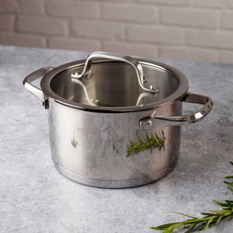 GARNEK STALOWY Z POKRYWĄ 20cm 3.4L VCASA VC-901114 AMARA