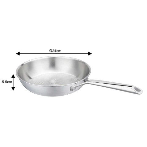 PATELNIA STALOWA 24cm VCASA VC-90152 VELORA TRI-PLY