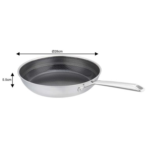 PATELNIA STALOWA 28cm VCASA VC-90156 VELORA Z POWŁOKĄ CERAMICZNĄ