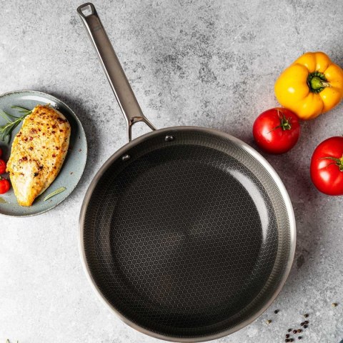 PATELNIA STALOWA 28cm VCASA VC-90156 VELORA Z POWŁOKĄ CERAMICZNĄ