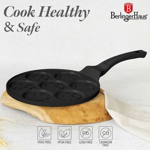 PATELNIA TYTANOWA 26cm DO PLACUSZKÓW EMOJI BERLINGER HAUS BH-7791 MATTE BLACK
