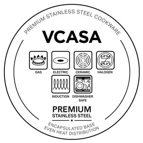 RONDEL STALOWY Z POKRYWĄ 16cm 1,6L VCASA VC-90101 SIERRA