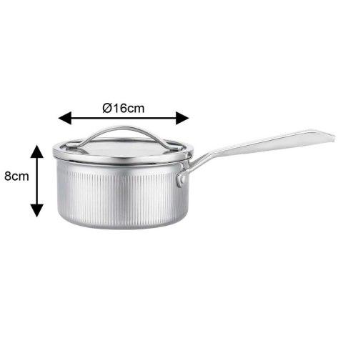 RONDEL STALOWY Z POKRYWĄ 16cm 1,6L VCASA VC-90121 VELORA