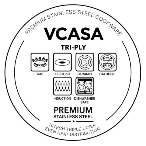 RONDEL STALOWY Z POKRYWĄ 16cm 1,6L VCASA VC-90121 VELORA