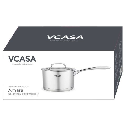 RONDEL STALOWY Z POKRYWĄ 16cm 1,6L VCASA VC-90121 VELORA
