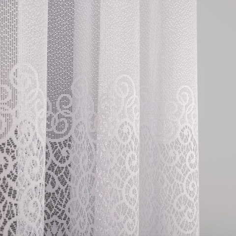 VIOLETTA Firanka żakardowa ze wzorem pasowym, wysokość 120cm, kolor 003 biały/niebieski 001539/BLY/003/000120/1