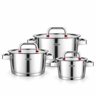 ZESTAW GARNKÓW STALOWYCH 16/20/24cm 6 ELEMENTÓW VCASA VC-90108 SIERRA